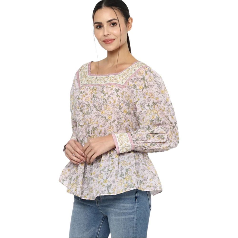 American Eagle Y2K  NWT 100% cotton squ neck L/S peasant blouse - Picture 9 of 16